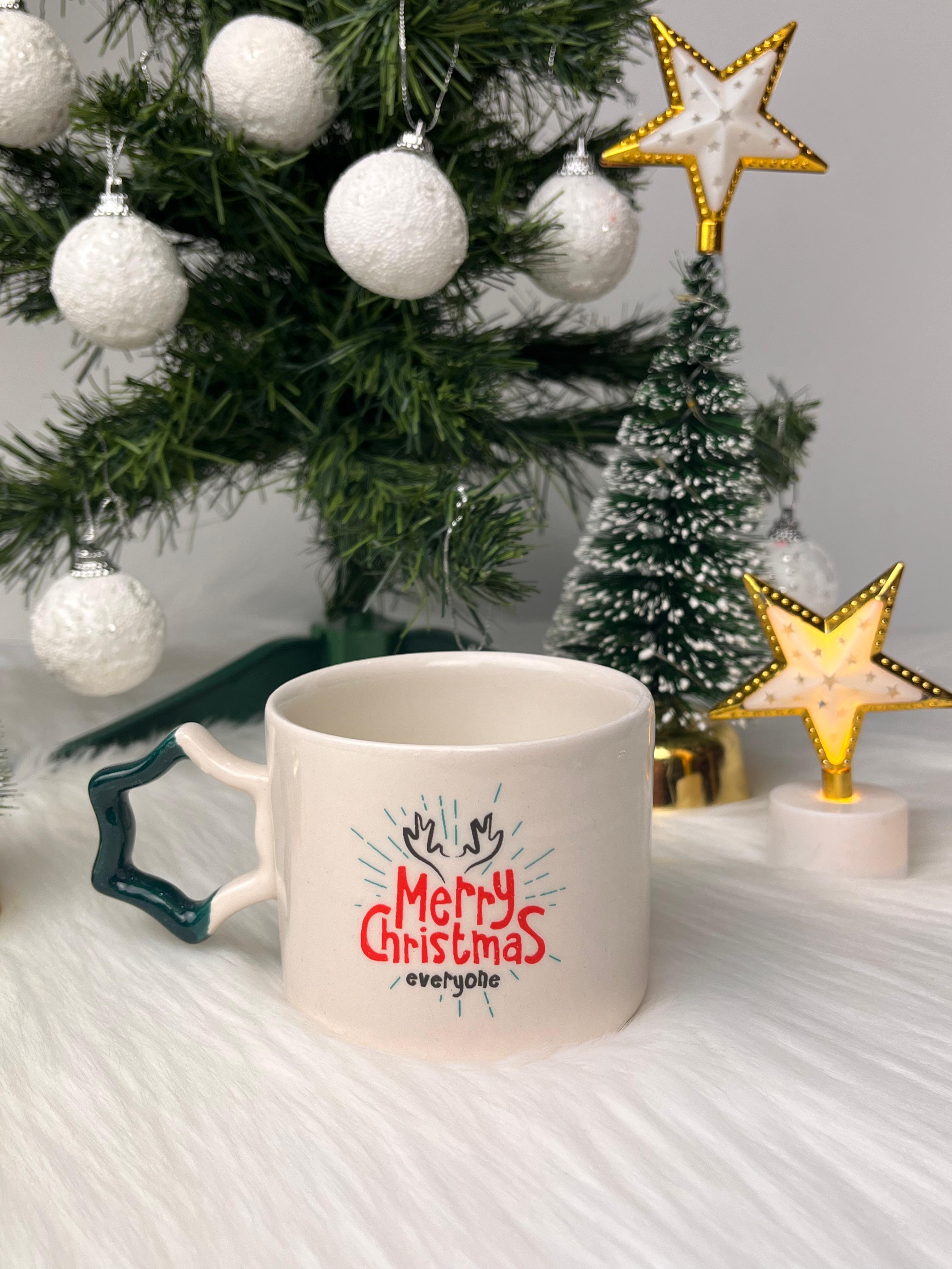 Merry Christmas Geyik Boynuzu Yıldız Kupa