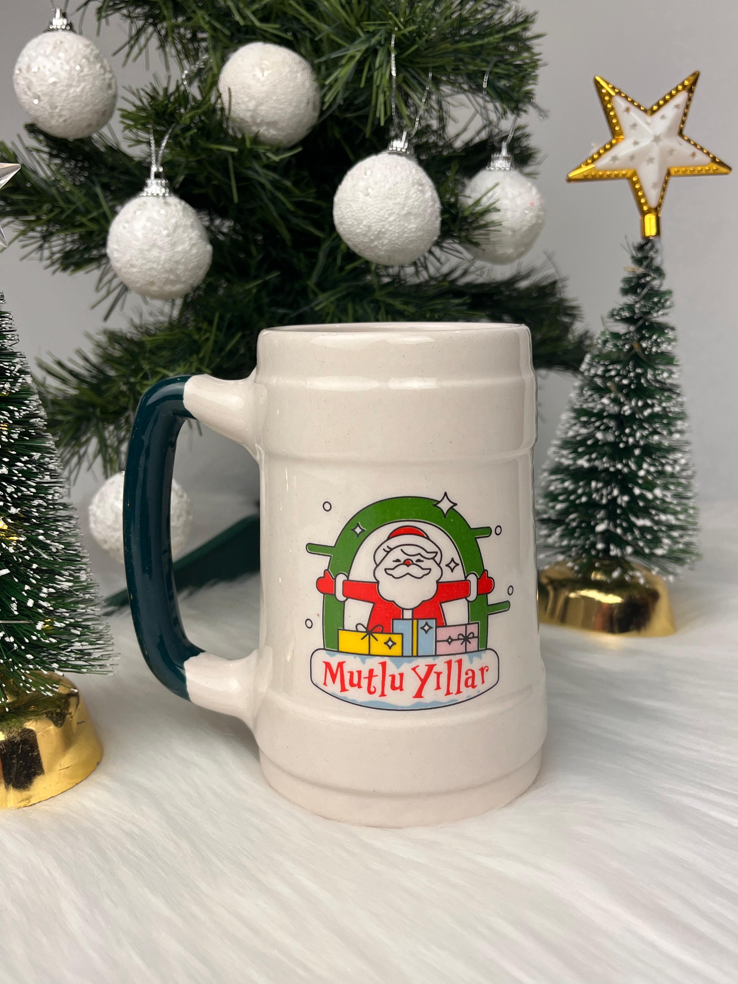 Mutlu Yıllar Noel Baba Bira Bardağı