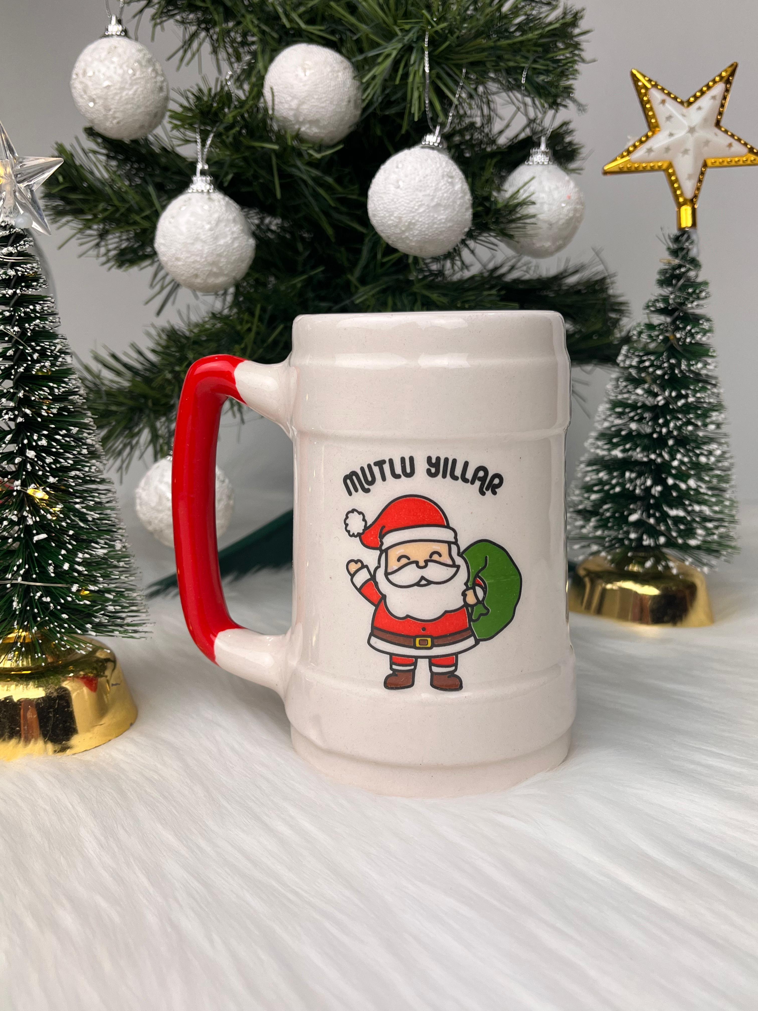 Mutlu Yıllar Noel Baba Bira Bardağı