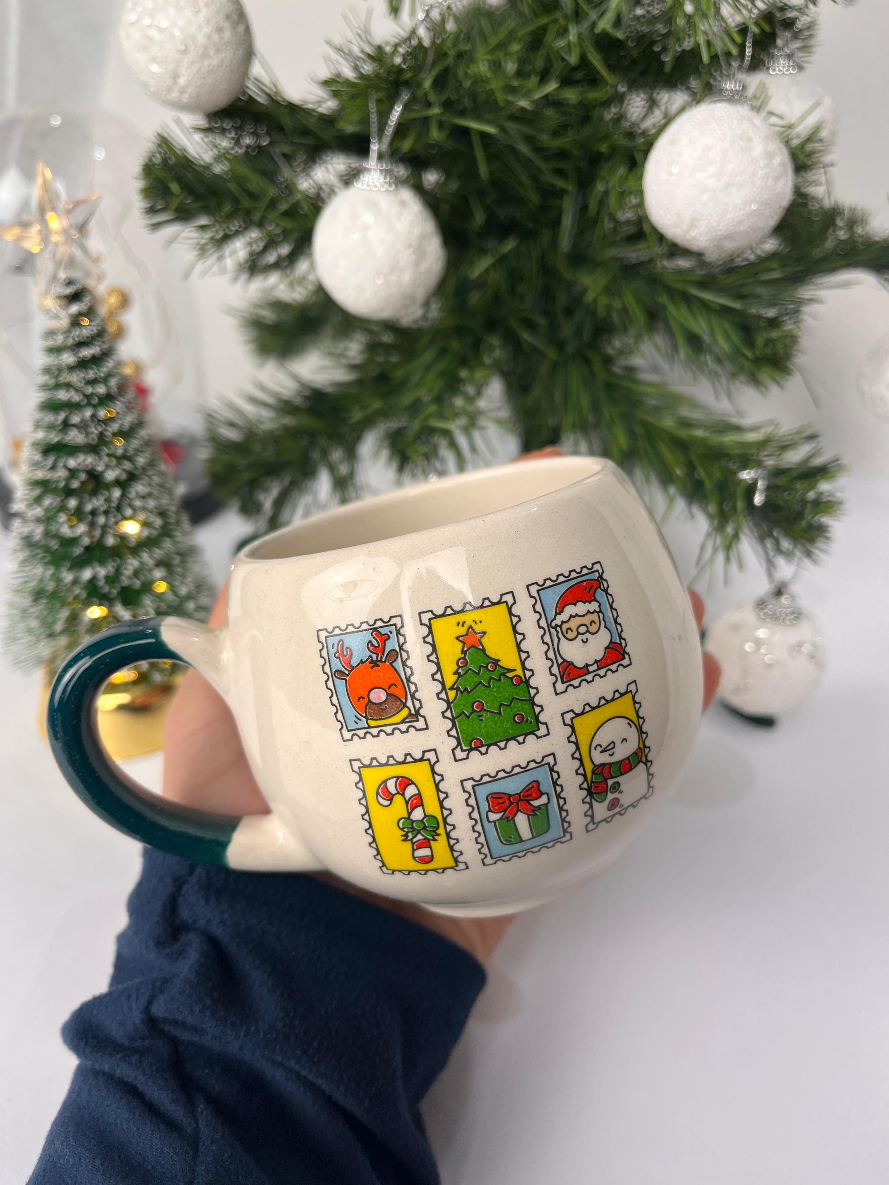 Mutlu Yıllar Noel Baba Pullar Balon Kupa