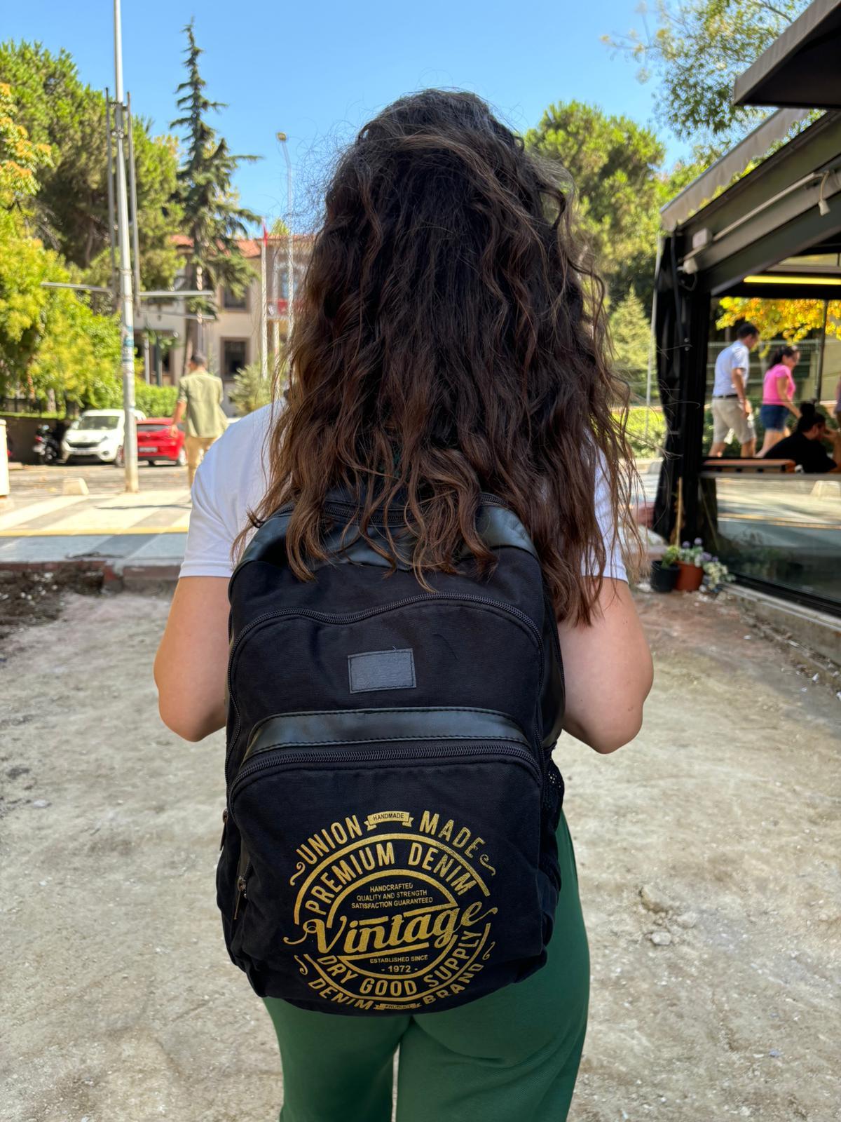 Old Cotton Cargo 7184 Revilla Sırt Okul Seyahat Çantası - Siyah