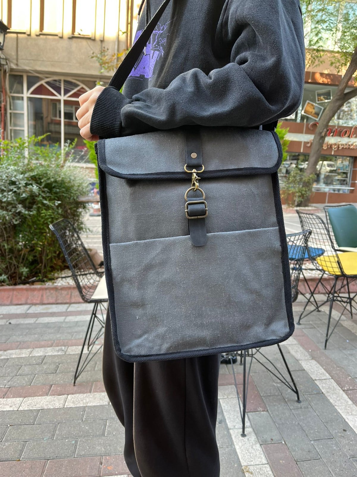 Old Cotton Cargo Antrasit Renk 7196 S Balear Bag Brand Sırt ÇANTASI