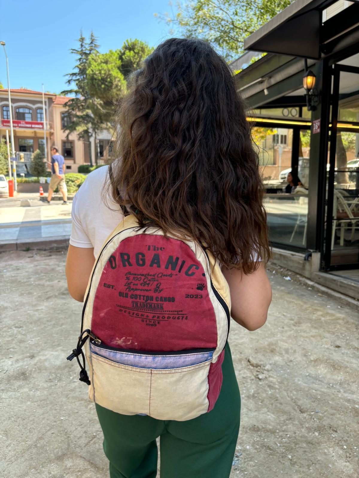 Old Cotton Tek Bölmeli Vintage Zermatt Bag Sırt Gezi Çantası