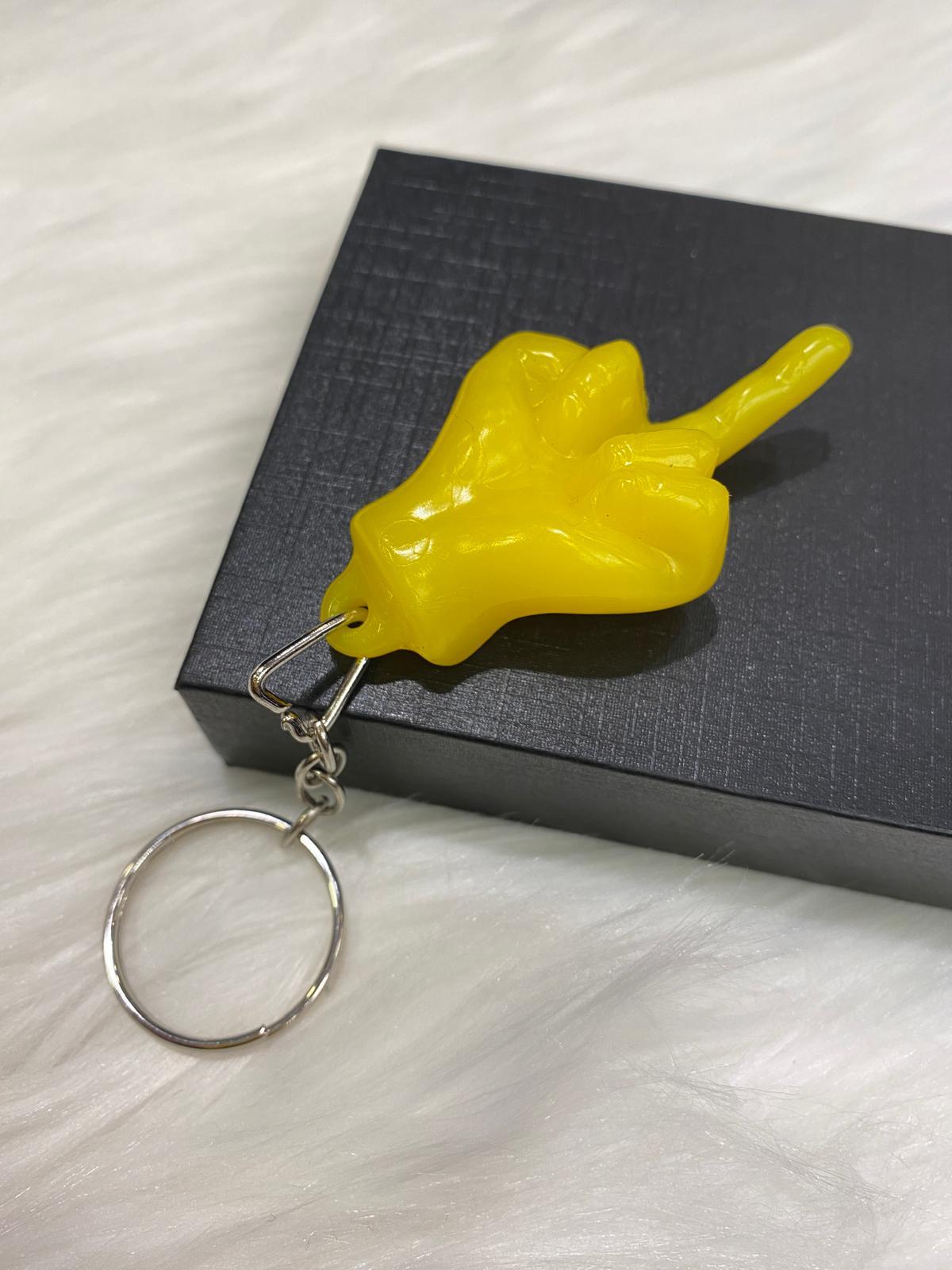 Parmakla Gösterilen Keychain - Sarı