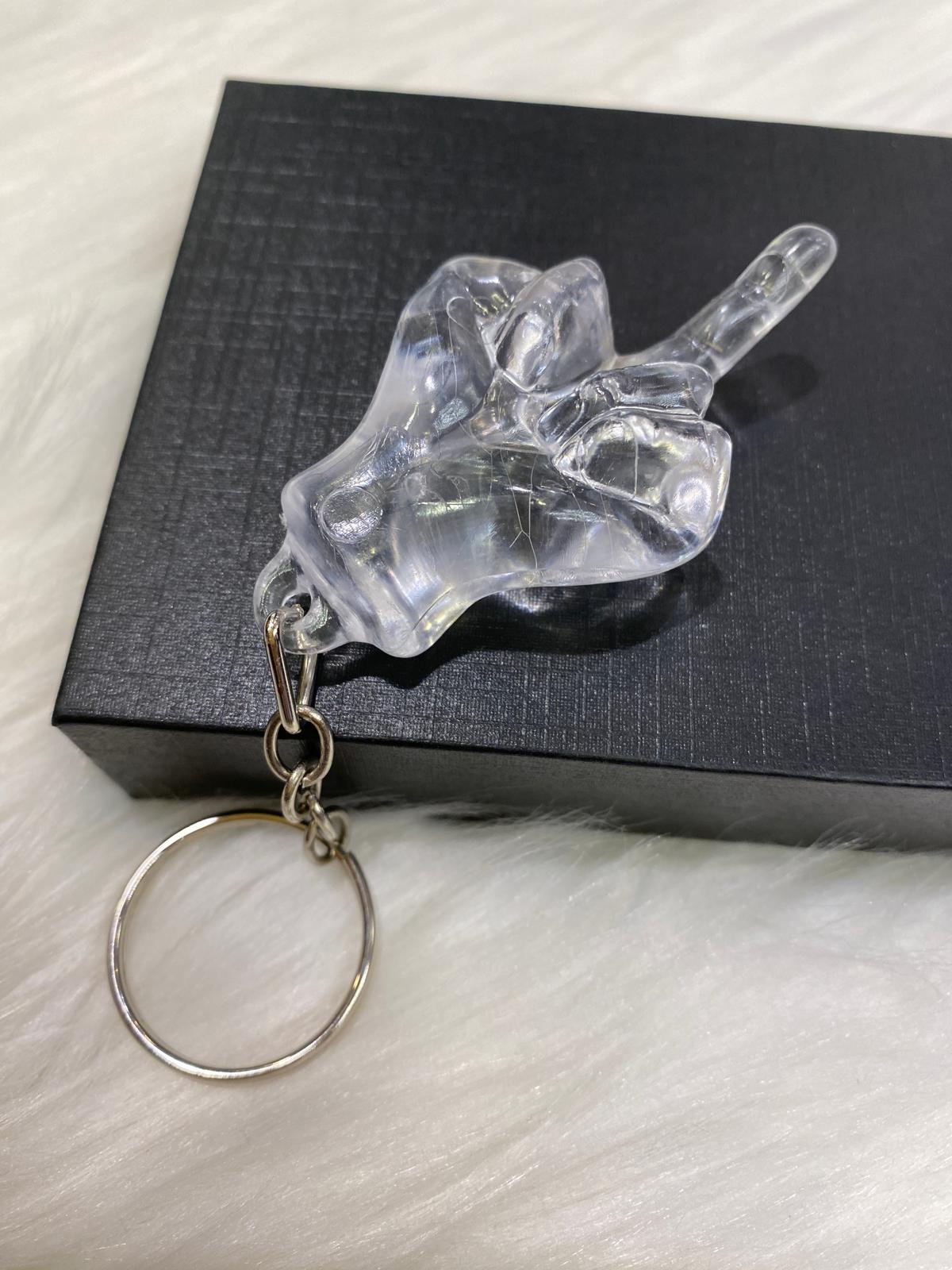 Parmakla Gösterilen Keychain -Saydam