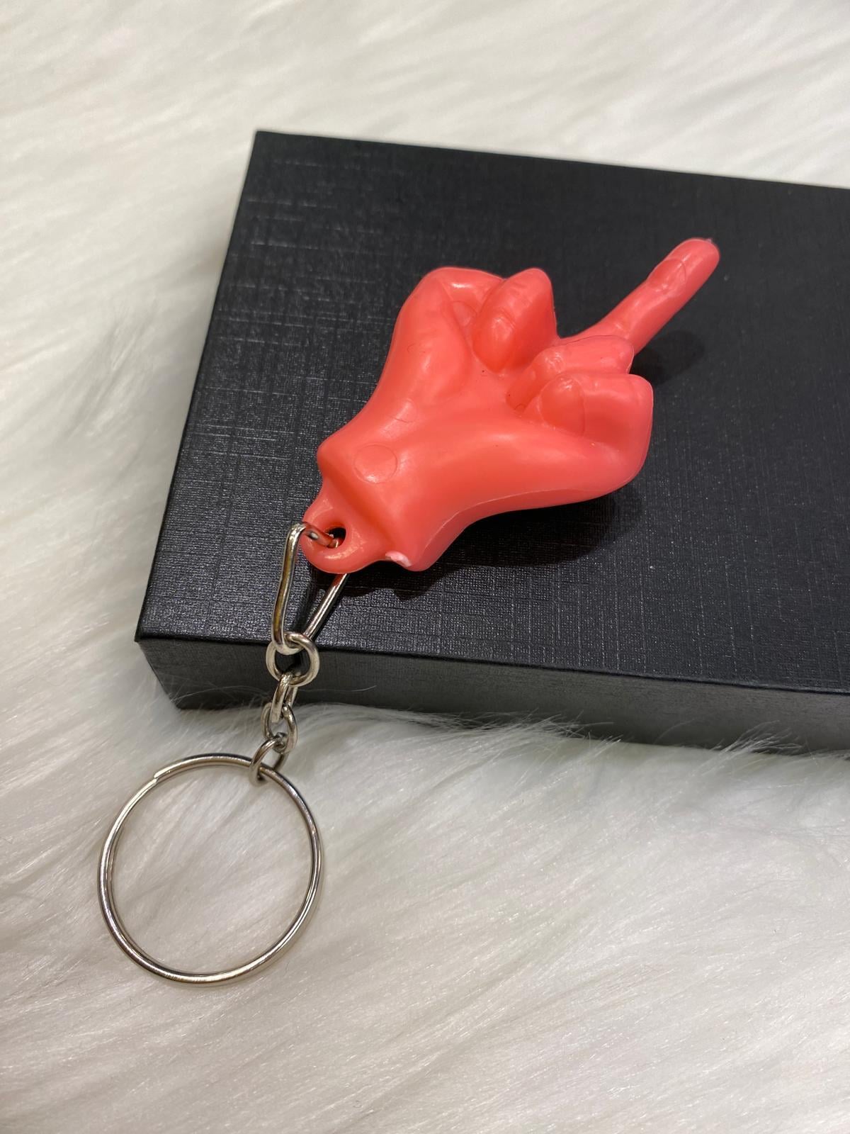 Parmakla Gösterilen Keychain - Toz Pembesi