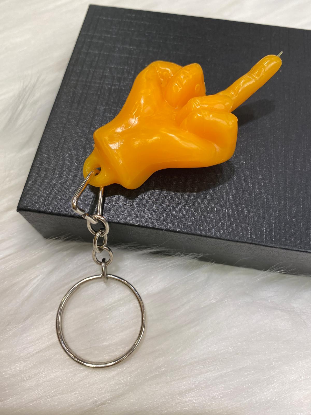 Parmakla Gösterilen Keychain - Turuncu