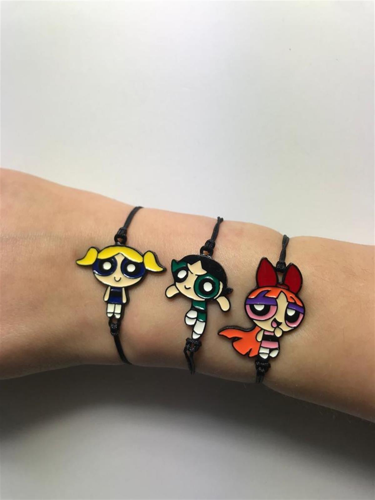 Powerpuff Girls 3'lü Set Ayarlanabilir Unisex Bileklik