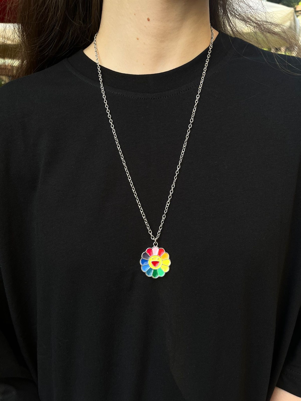 Rainbow Gökkuşağı Papatya Kolye