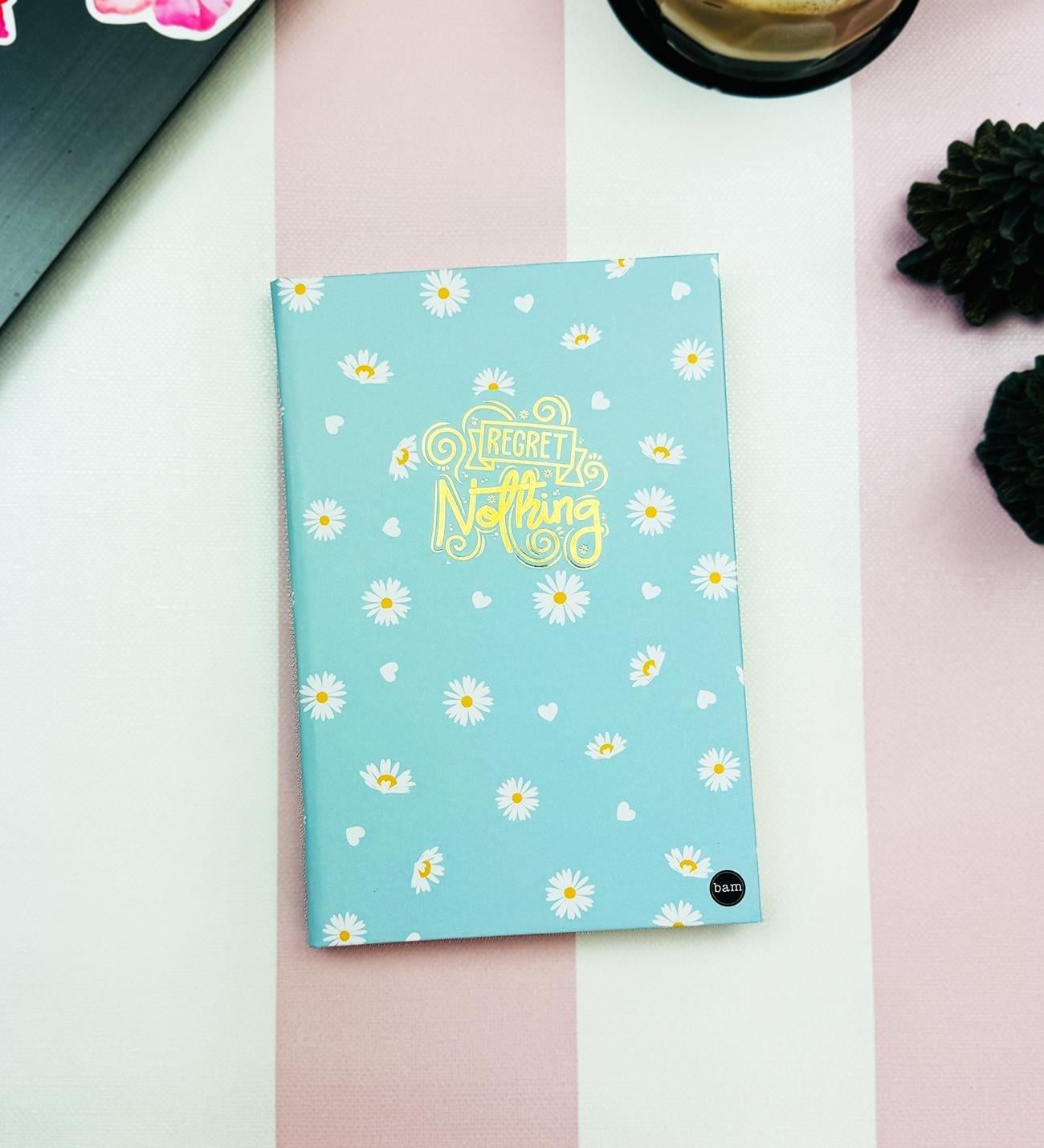 Regret Nothing Tasarımlı Lastikli Defter - 80 Yaprak