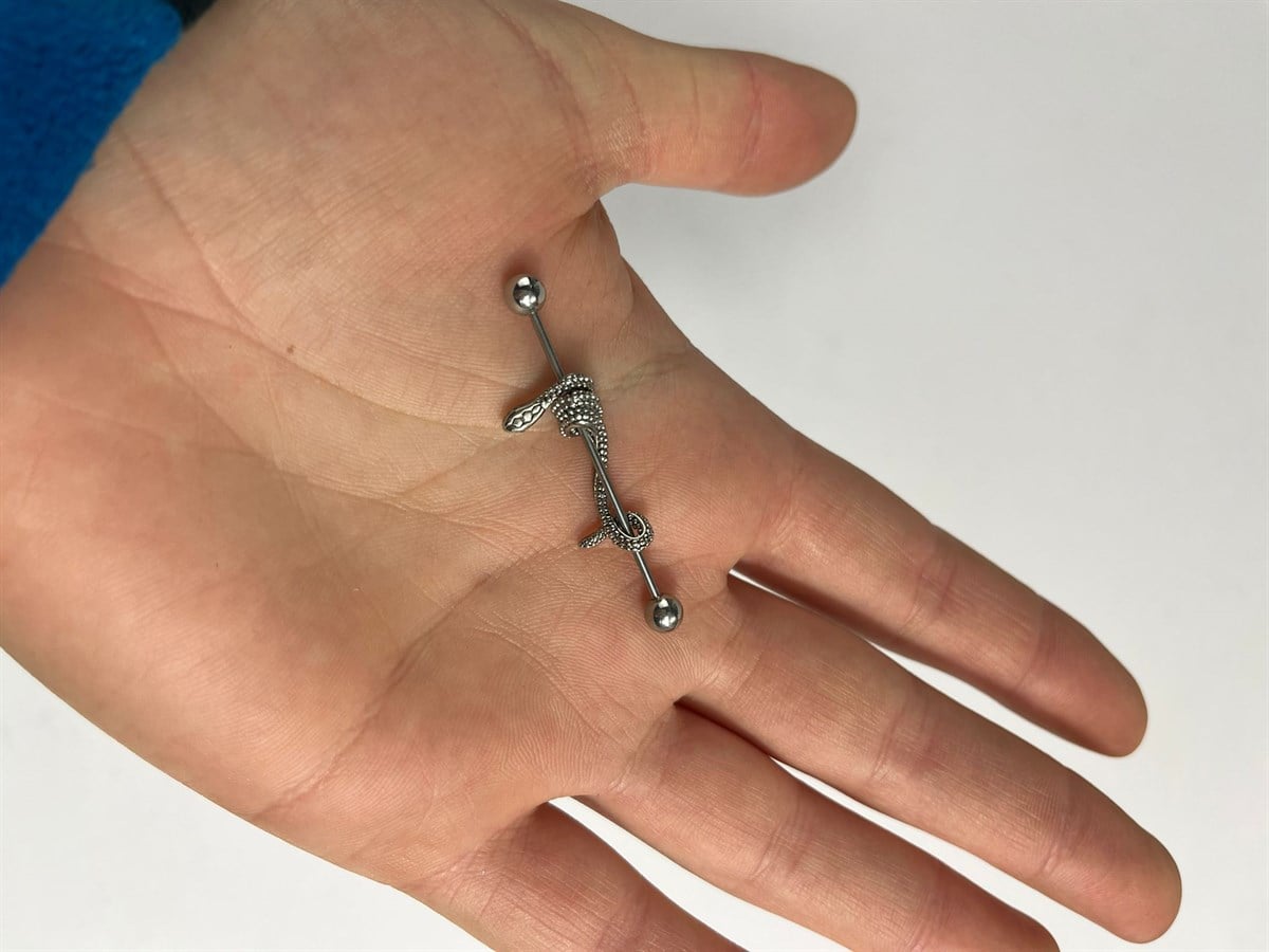 Sarmal Yılan Cerrahi Çelik Industrial Köprü Piercing 