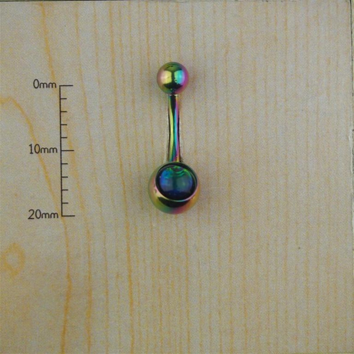 Sedef Gökkuşağı Göbek Piercing