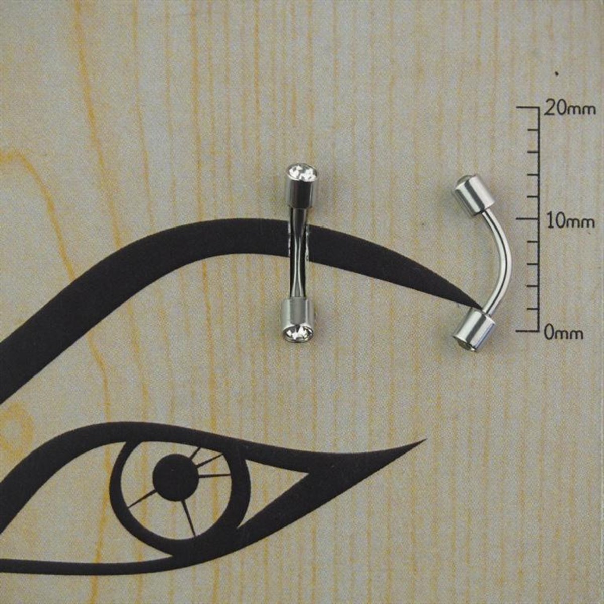 Silindir Tek Taş Çelik Kaş Piercing