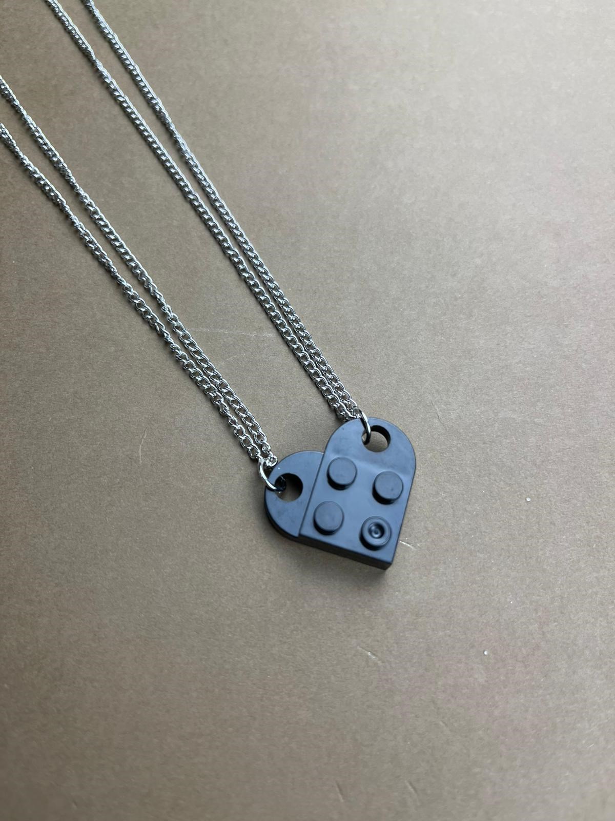 Siyah Lego Çift Kolye