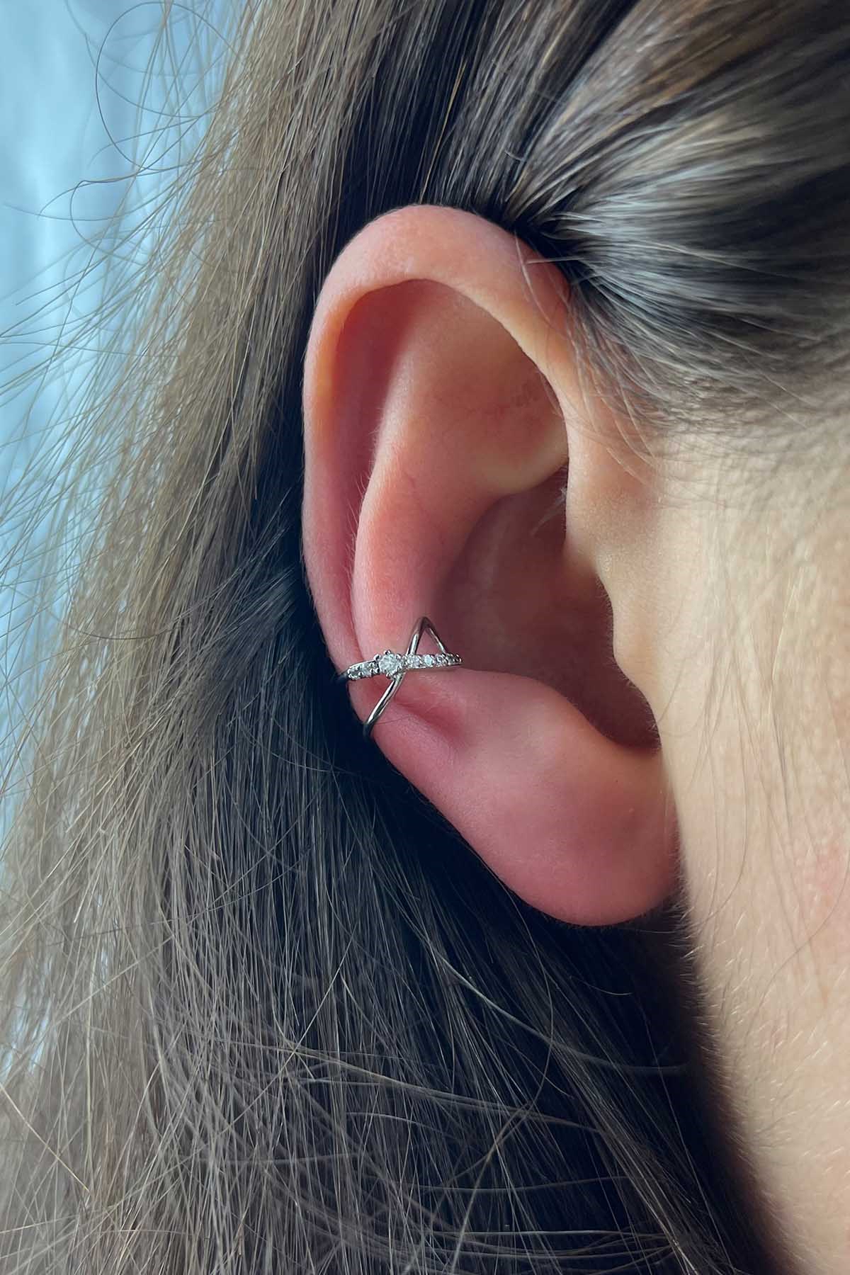 Sonsuzluk Gri Renk Earcuff