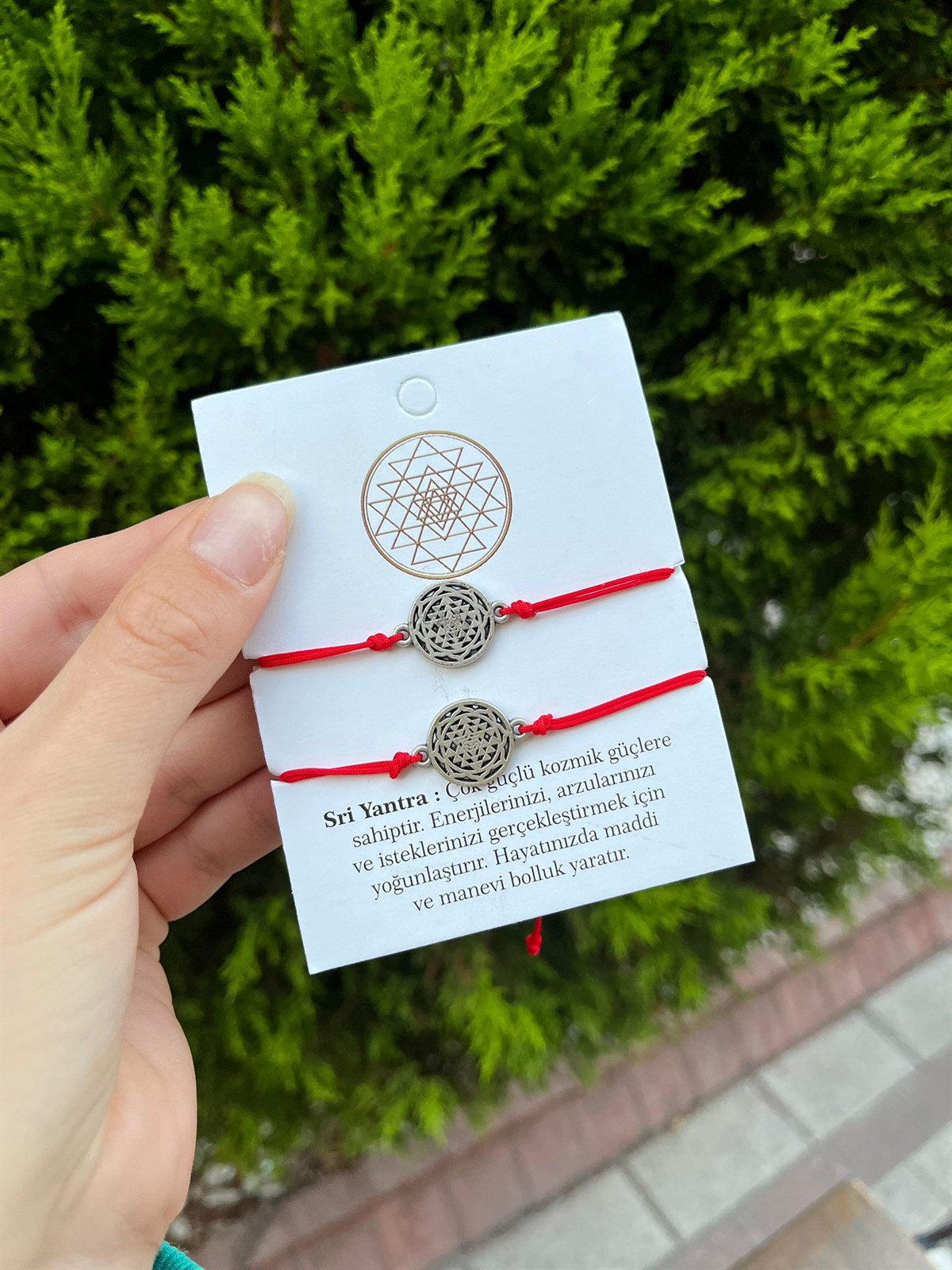 Sri Yantra Çift Bff Ayarlanabilir Bileklik