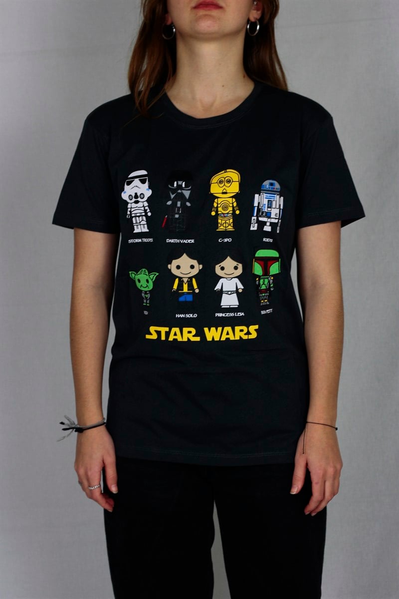 Star Wars Karakterler Antrasit Tişört