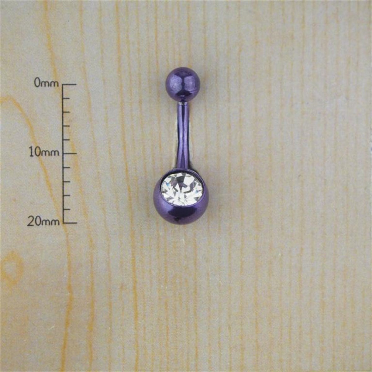 Tek Taşlı Mor Göbek Piercing