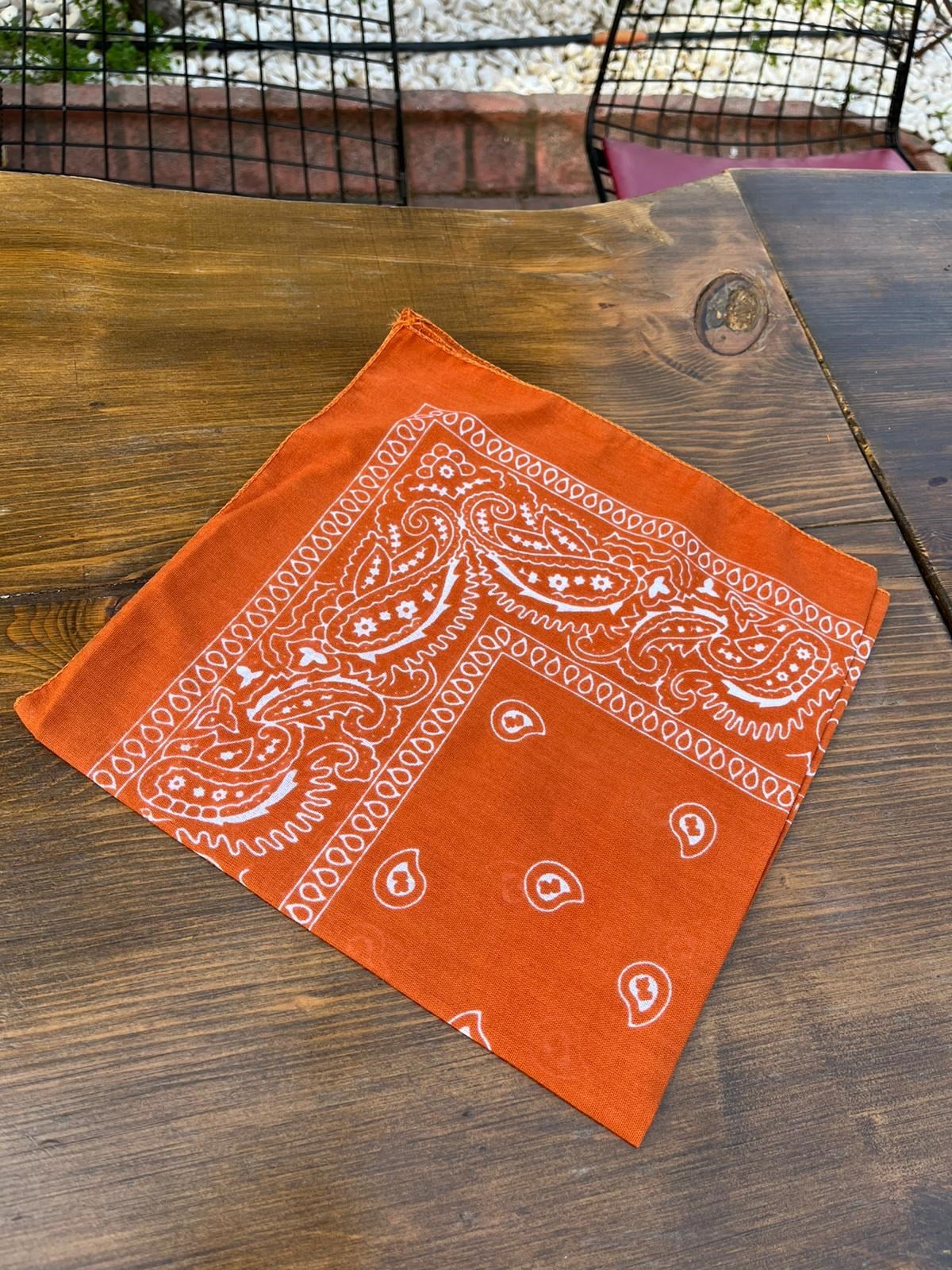 Turuncu Renk Detaylı Ünisex Bandana