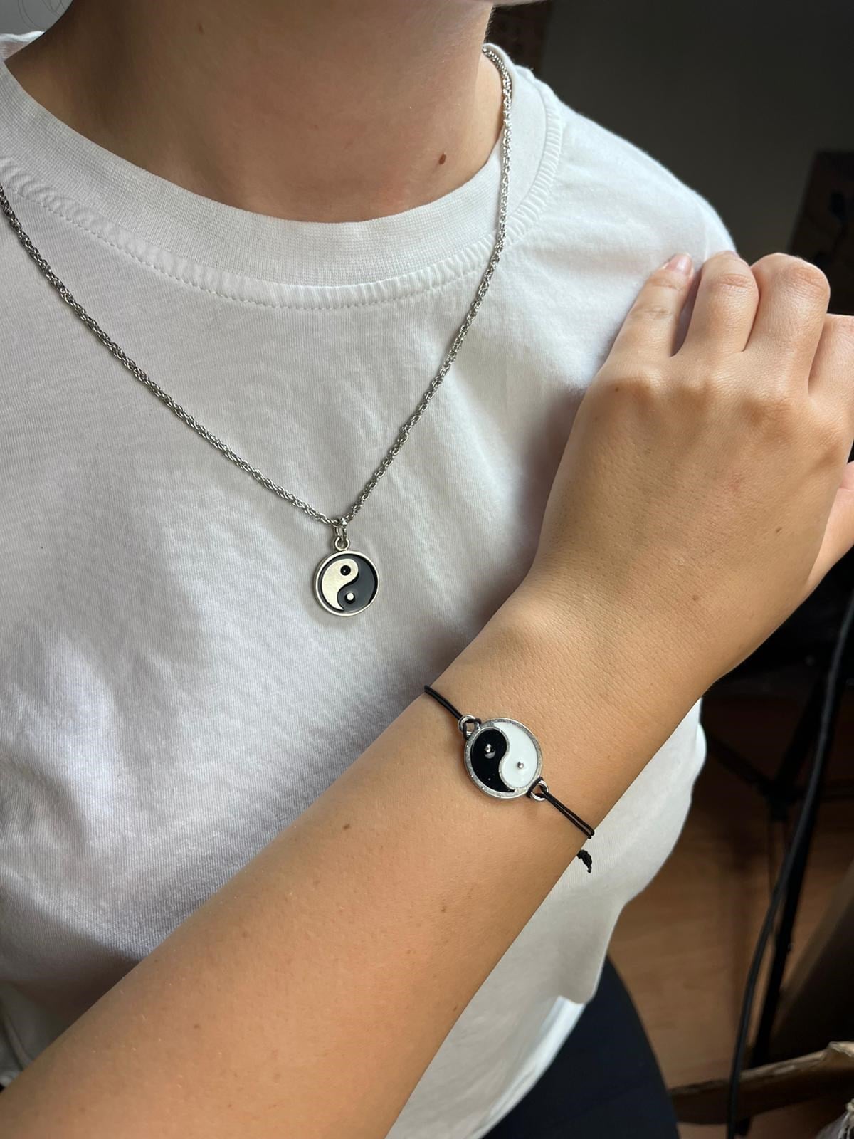 Yin ile Yang Detaylı Kolye ve Bileklik Set