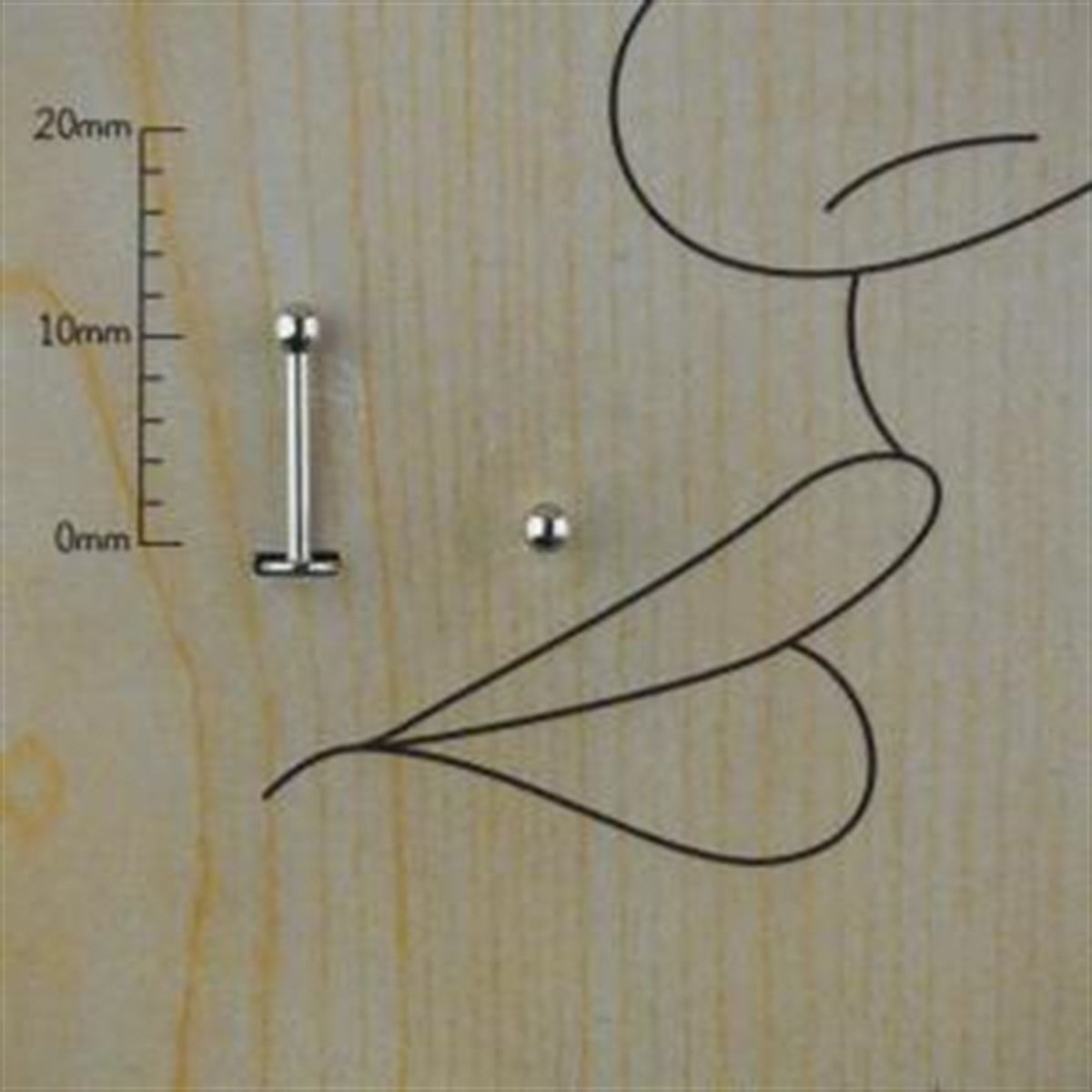 10mm Gri Çelik Düz Piercing