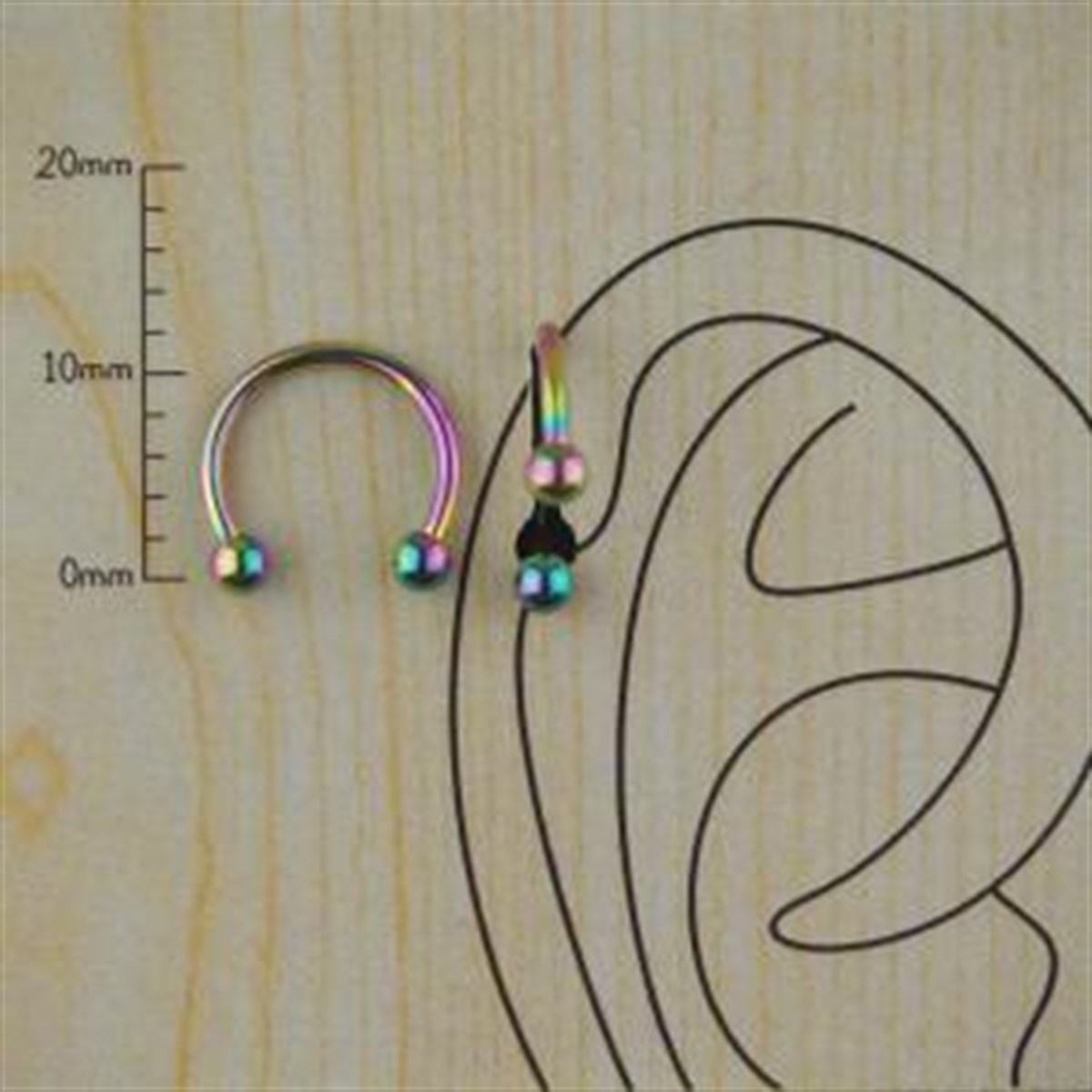 10mm Renkli Çelik Halka Piercing
