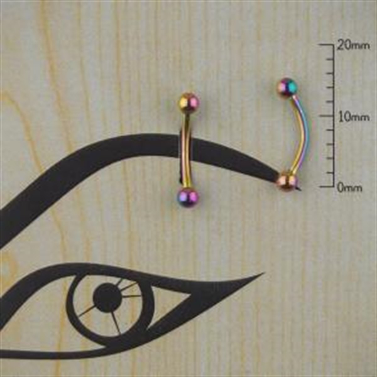 10mm Renkli Çelik Kaş Piercing