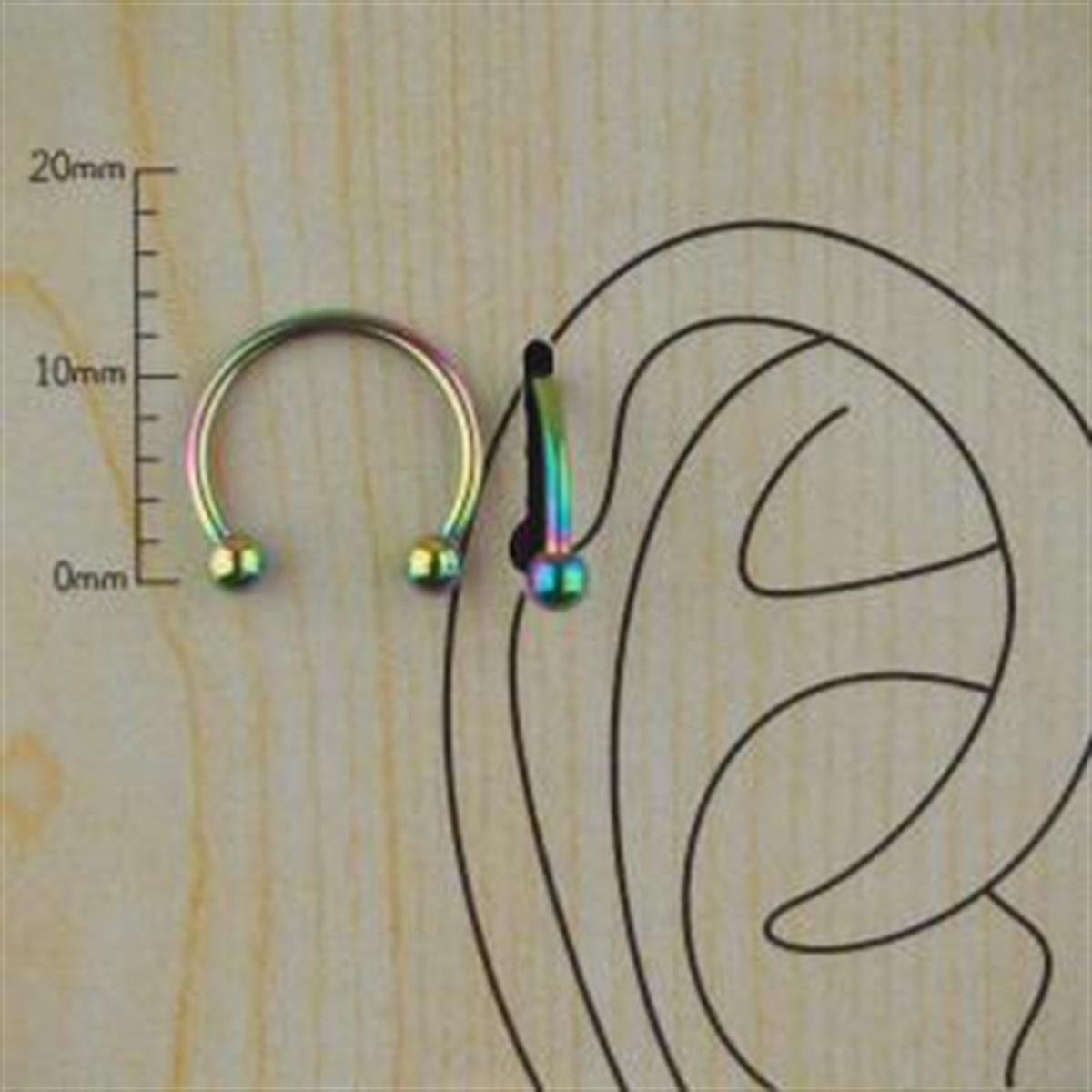 12mm Renkli Çelik Halka Piercing
