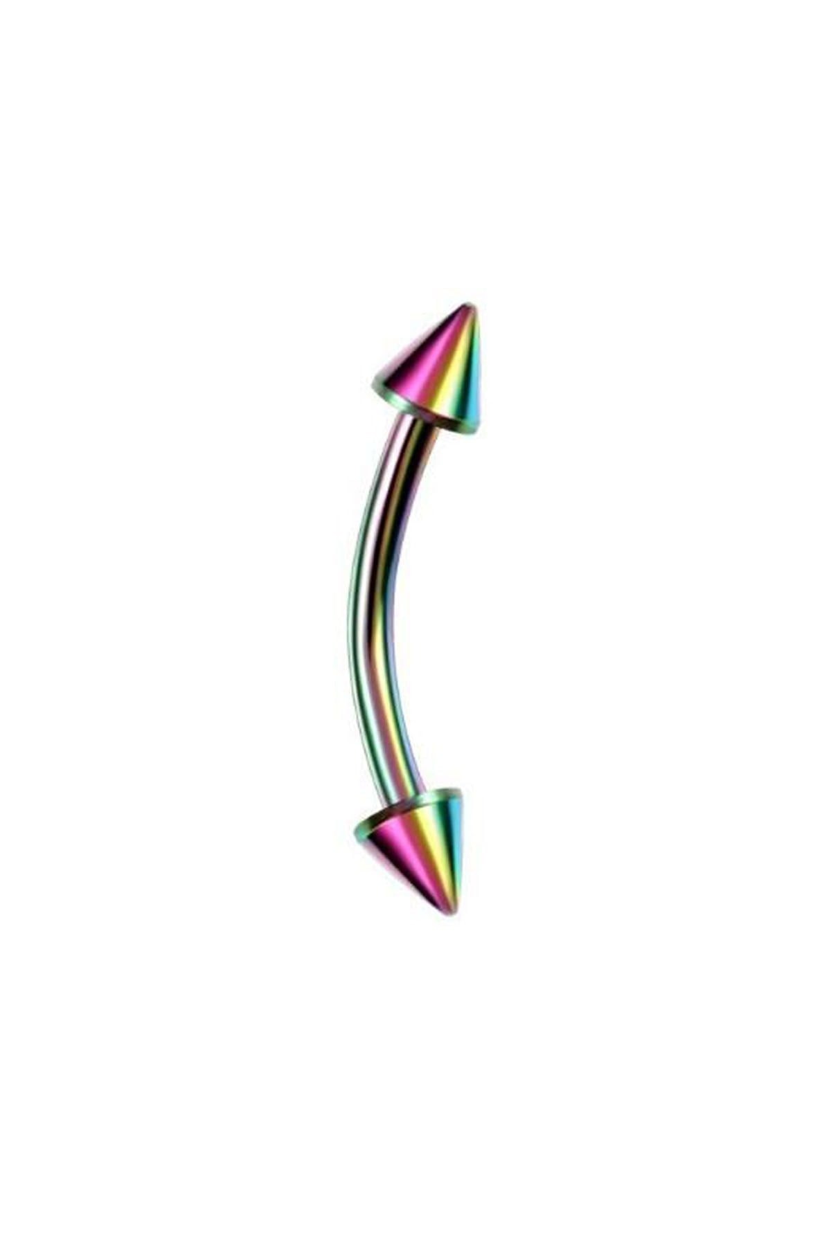 12mm Renkli Spayk Çelik Kaş Piercing