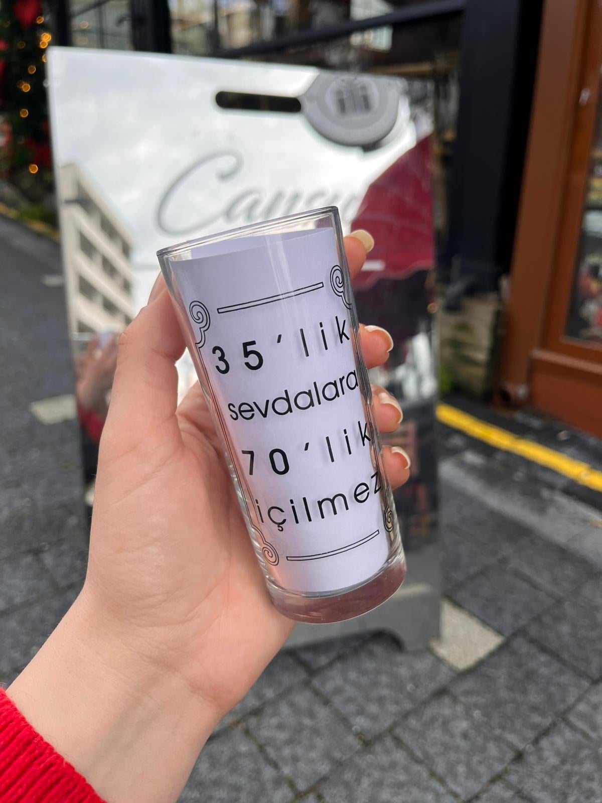 35 Lik Sevdalara 70 Lik İçilmez Rakı Bardağı