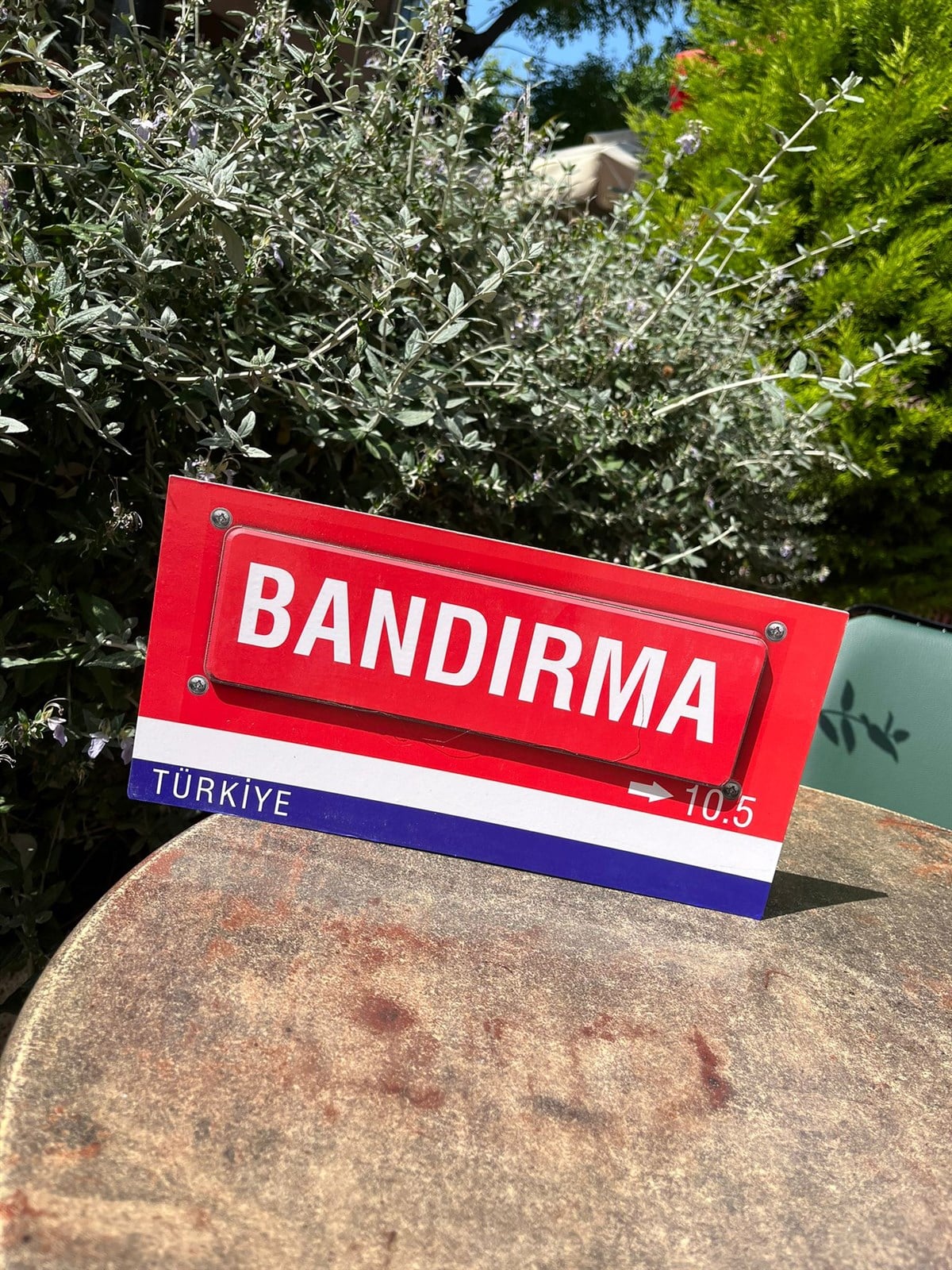 3D Kabartma Baskılı Bandırma 10,5 Plaka Duvar Posteri 