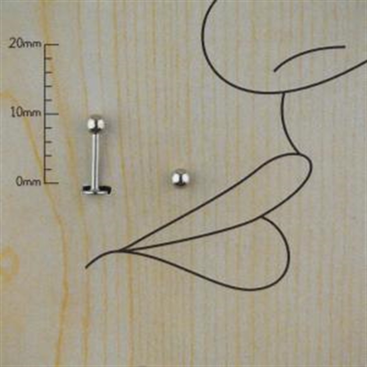 8mm Gri Çelik Düz Piercing