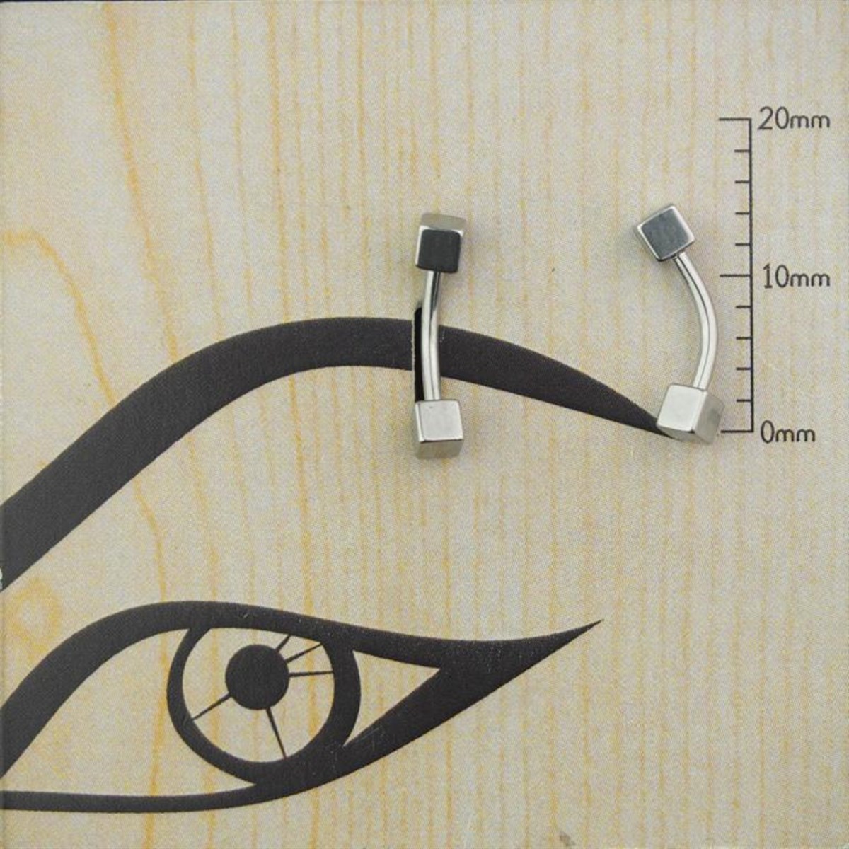 8mm Küp Çelik Kaş Piercing