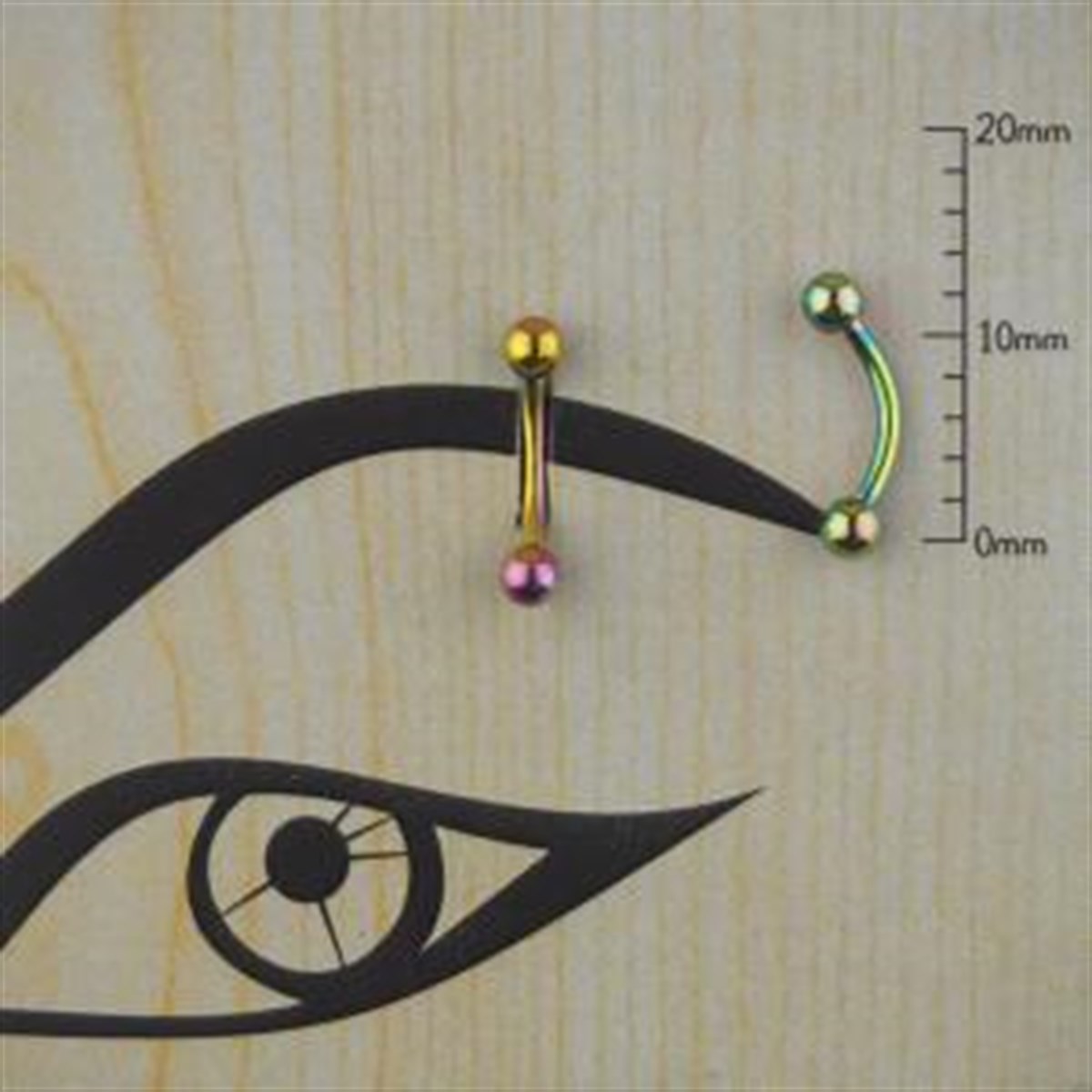 8mm Renkli Çelik Kaş Piercing