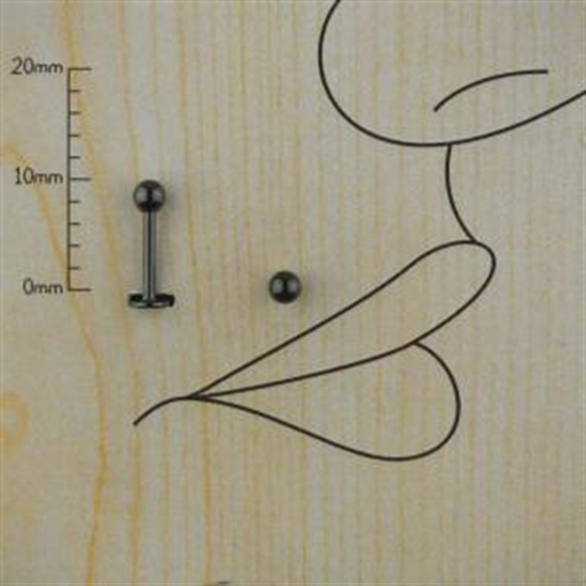 8mm Siyah Çelik Düz Piercing