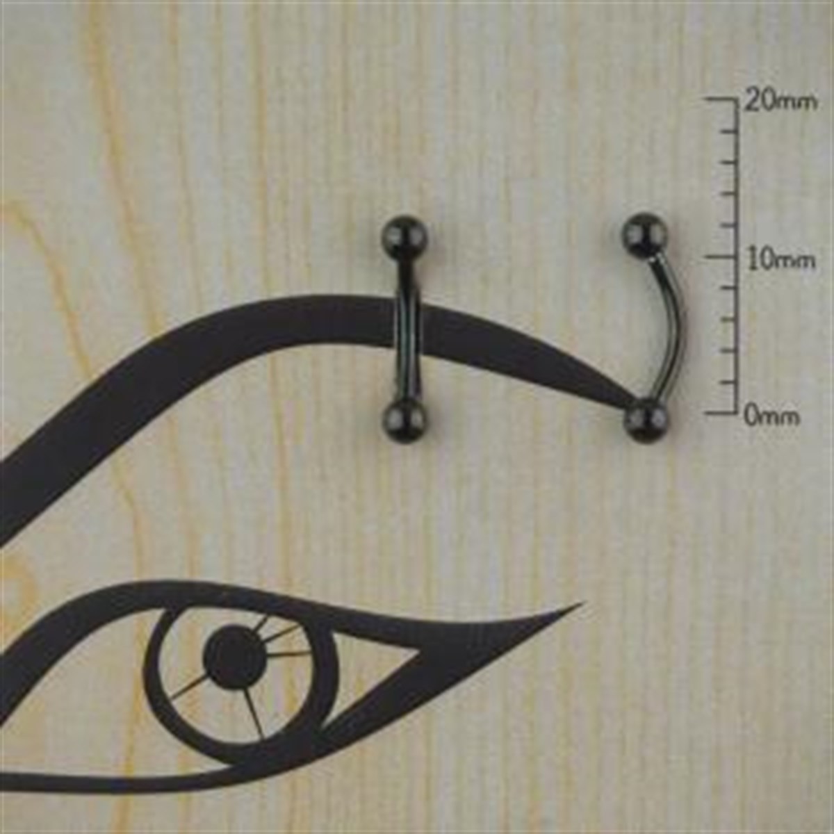 8mm Siyah Çelik Kaş Piercing