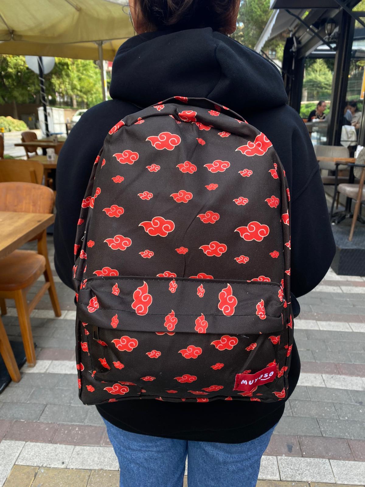 Anime Akatsuki Kırmızı Bulut Sırt Okul Günlük Çanta