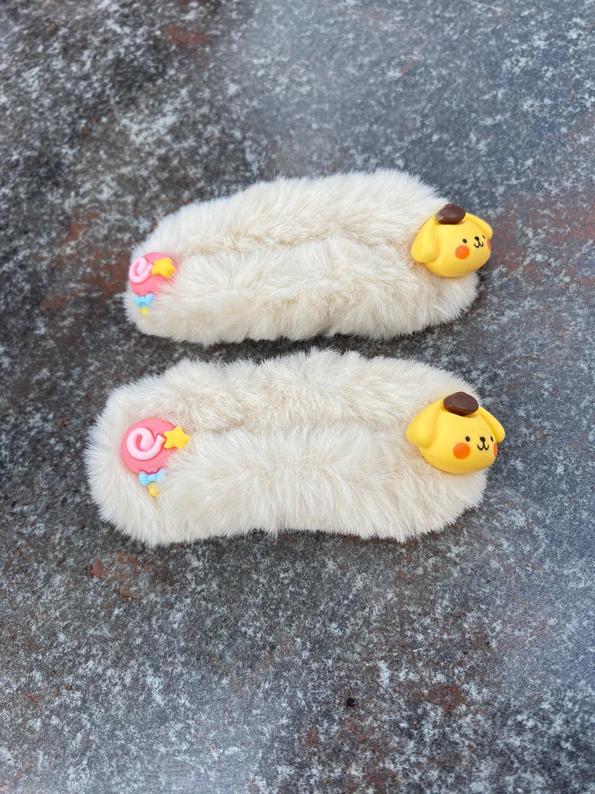 Anime Hello Kitty Bej Peluş 2'li Çıt Çıt Toka