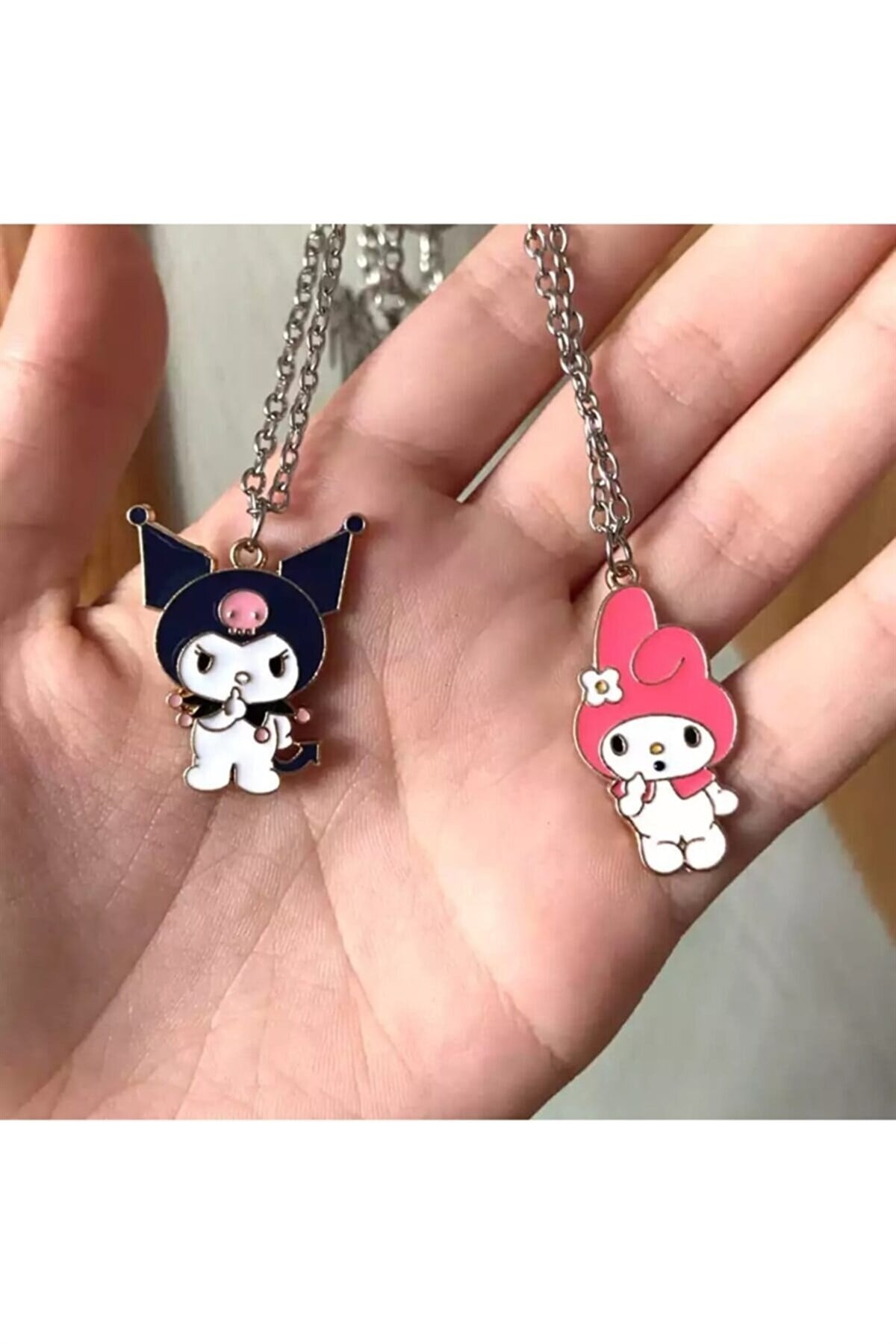 Anime Kawai Fantasy Magic Kuromi My Melody Best Friends Çiftli Kolye