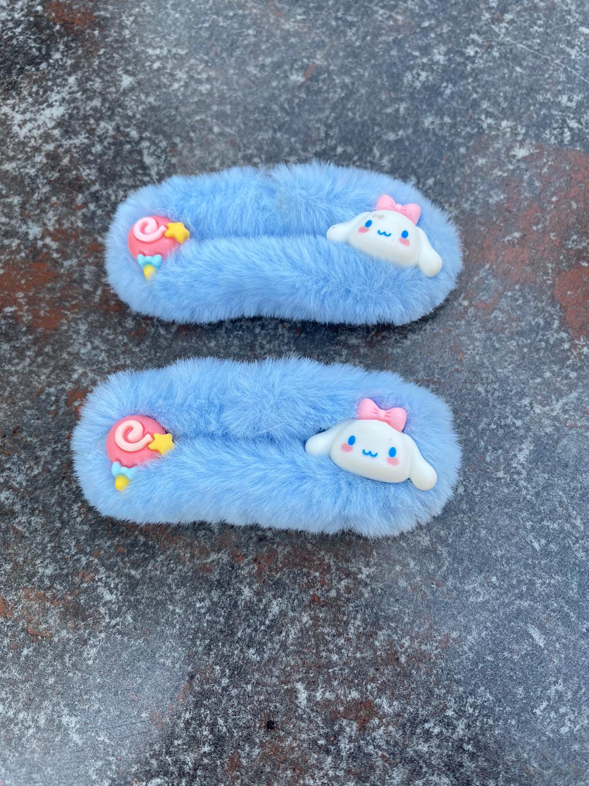 Anime Mavi Peluş 2'li Çıt Çıt Toka