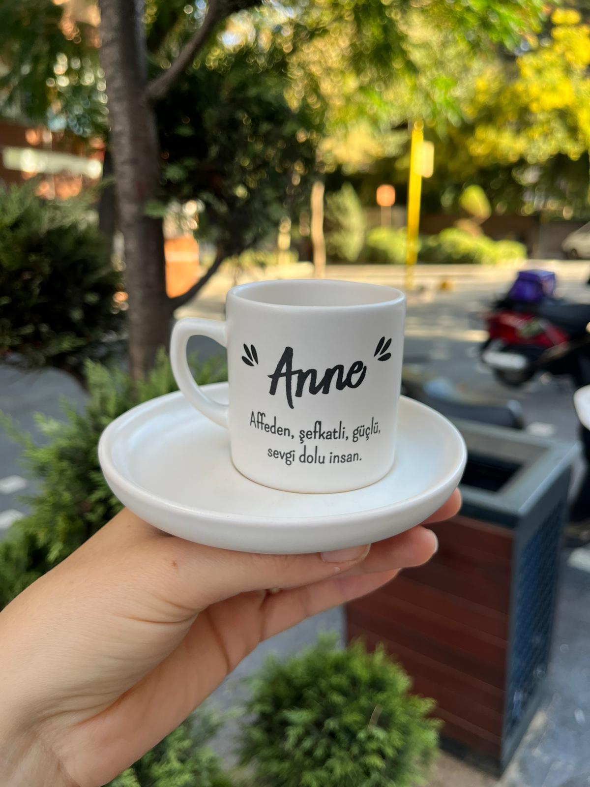 Anne Affeden Şefkatli Normal Kulplu Türk Kahvesi Fincanı