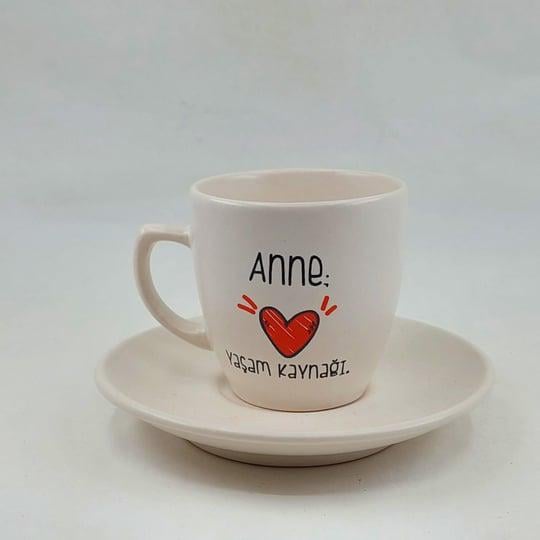 Anne Yaşam Kaynağı Baskılı Türk Kahvesi Fincanı
