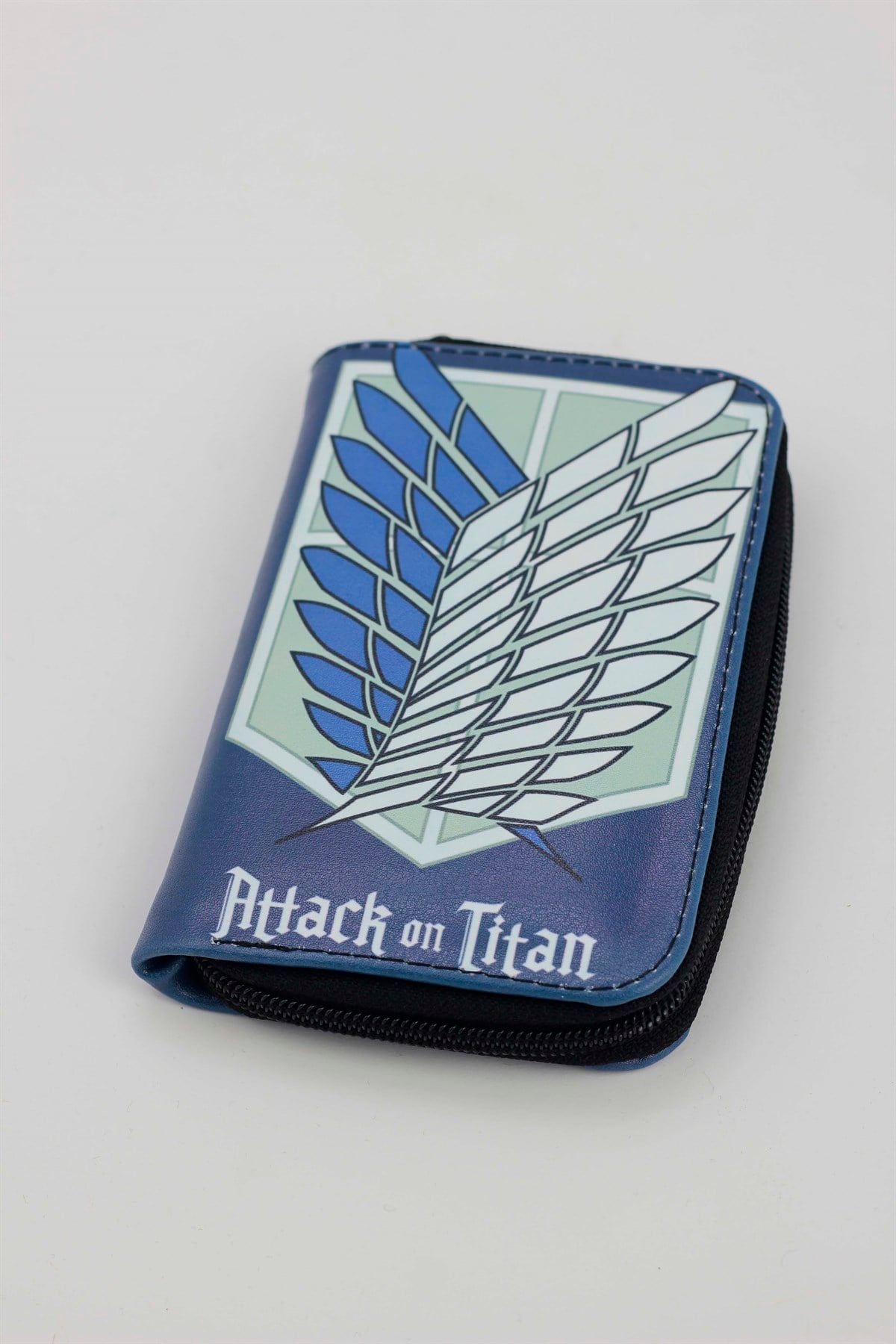 Attack On Titan Logo Mavi Kısa Cüzdan