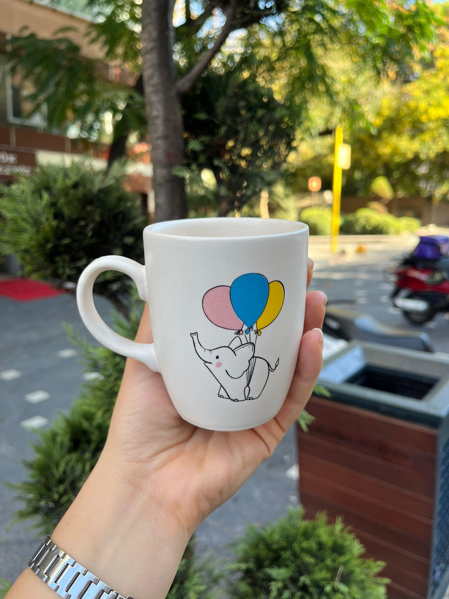 Balonlu Fil Oval Kupa