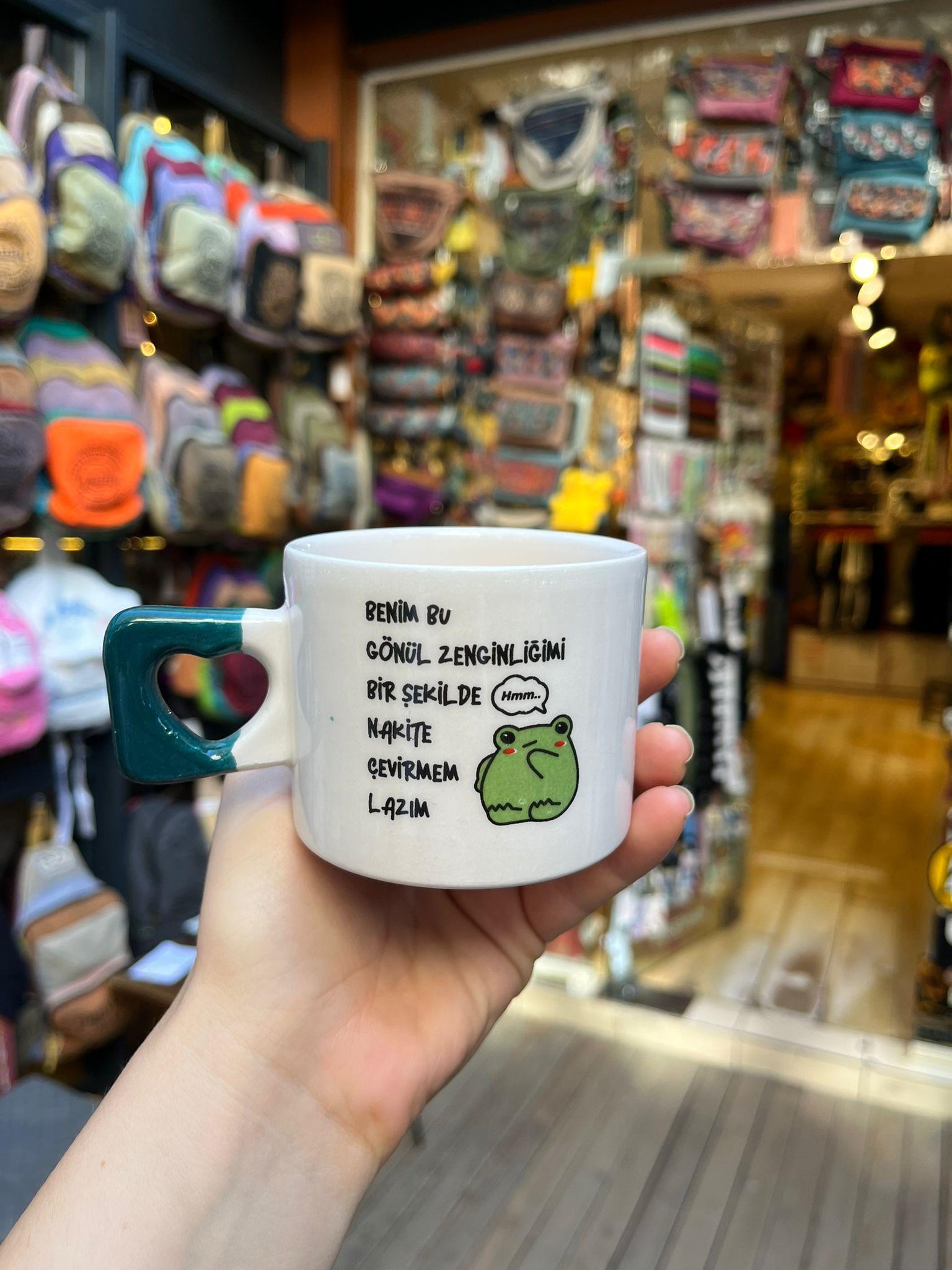 Benim Bu Gönül Zenginliğimi Bir Şekilde Nakite Çevirmem Lazım Kalp Kulplu Kupa