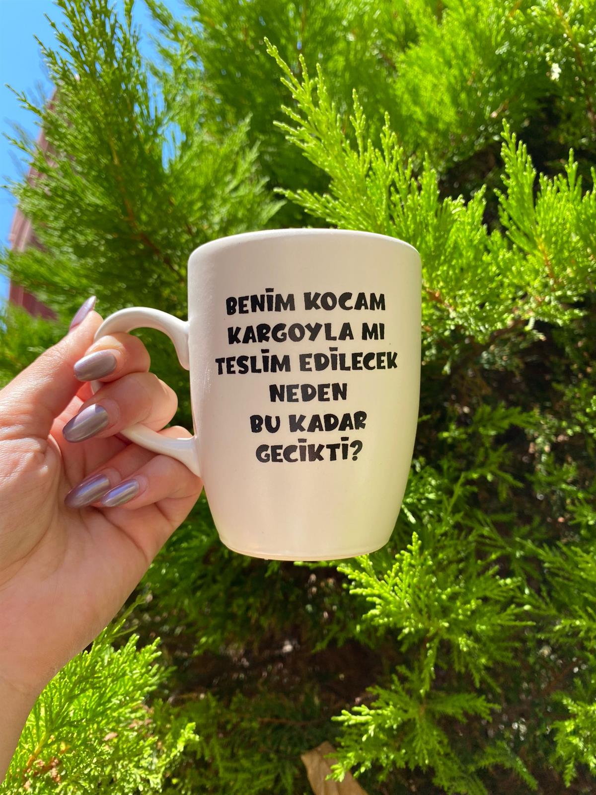 Benim Kocam Kargoyla Mı Teslim Edilecek Neden Bu Kadar Gecikti Oval Krem Kupa
