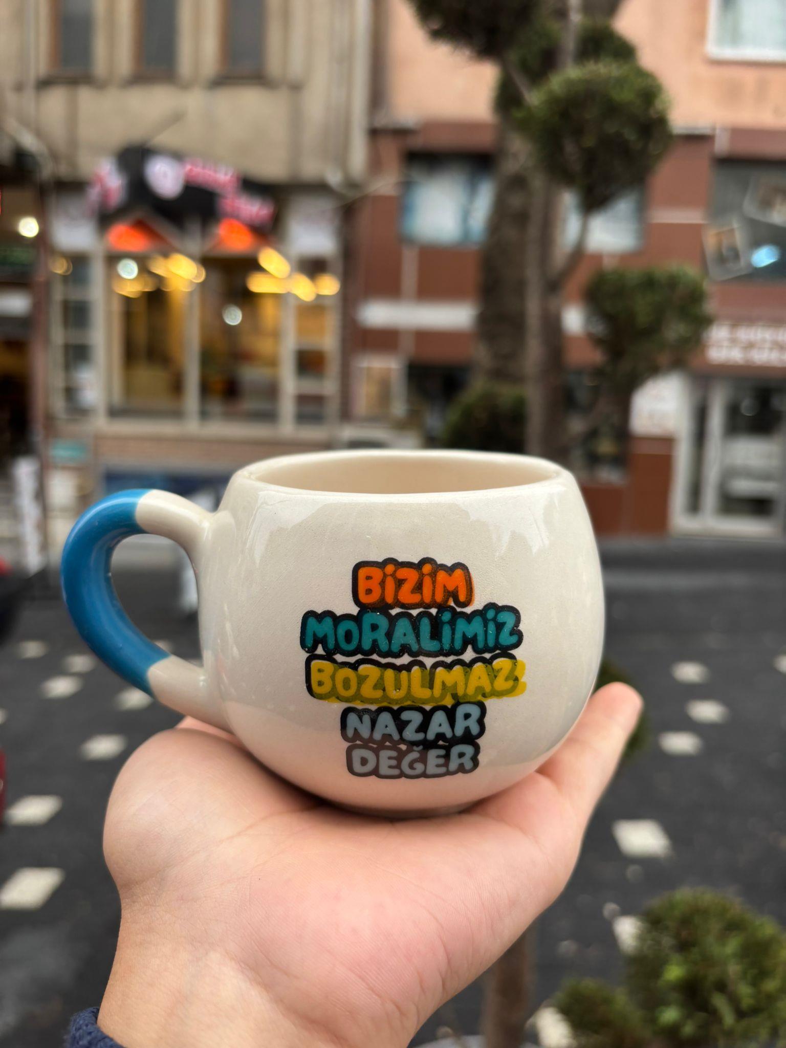 Bizim Moralimi Bozulmaz Nazar Değer Balon Kupa