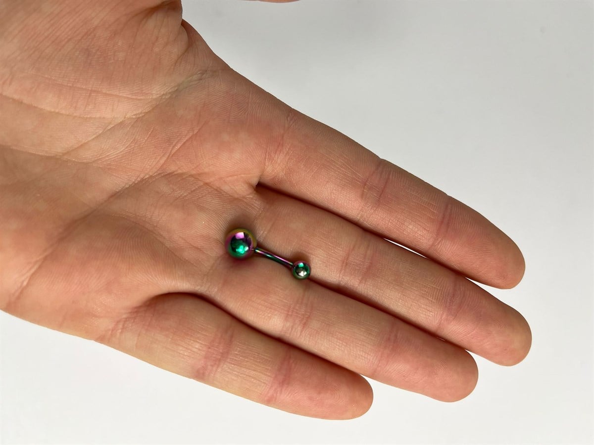 Cerrahi Hologram Çelik Göbek Piercing