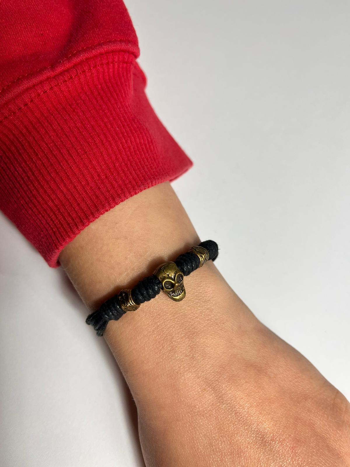 Çoklu Deri Kurukafa Unisex Bileklik