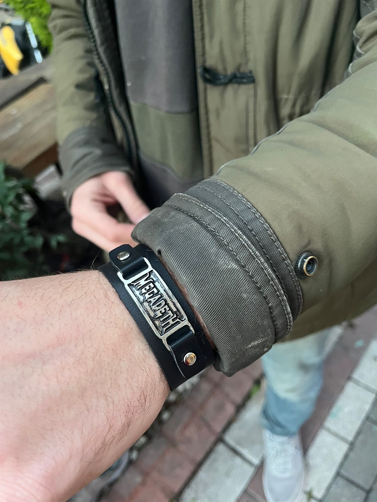 Deri Megadeth Ayarlanabilir Bileklik